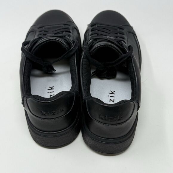Kizik Vegas Sneakers Womens 7 Triple Black Leather Handsfree Lace Up Shoes - Picture 9 of 16